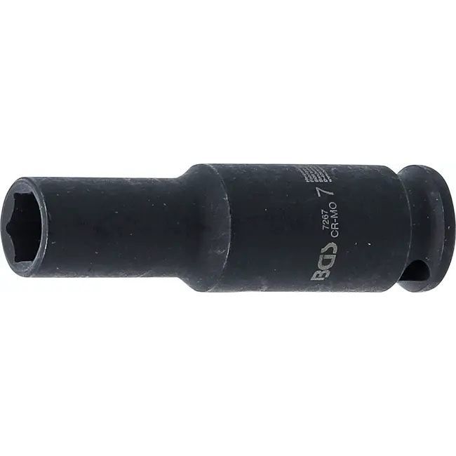 BGS Kracht Dopsleuteldop zeskant, diep - 1/4" - 7 mm