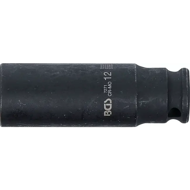 BGS Kracht Dopsleuteldop zeskant, diep - 1/4" - 12 mm