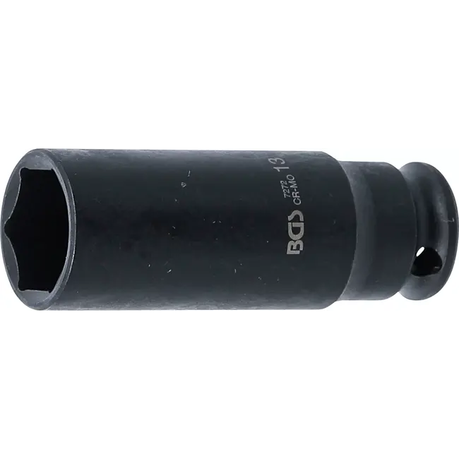 BGS Kracht Dopsleuteldop zeskant, diep - 1/4" - 13 mm