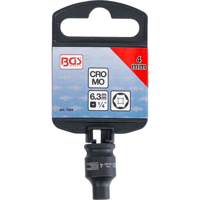 BGS Kracht Dopsleuteldop zeskant - 1/4" - 4 mm