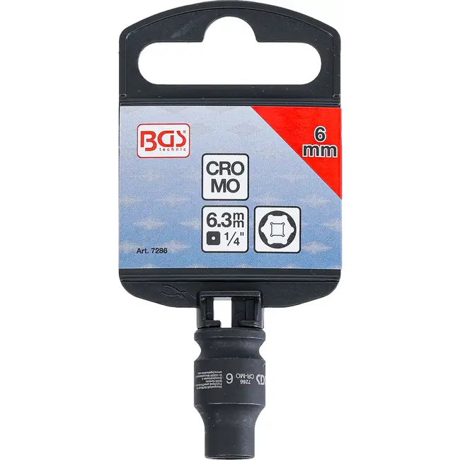 BGS Kracht Dopsleuteldop zeskant - 1/4" - 6 mm