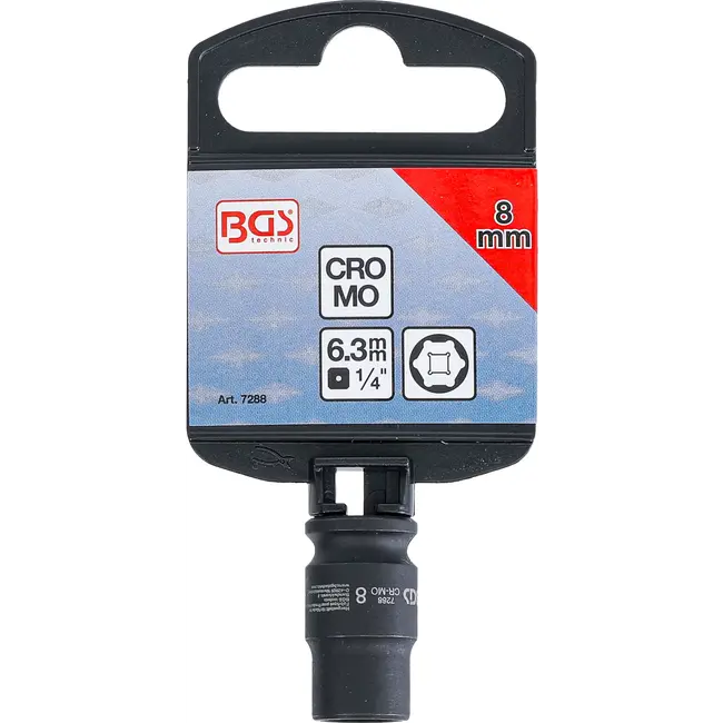 BGS Kracht Dopsleuteldop zeskant - 1/4" - 8 mm