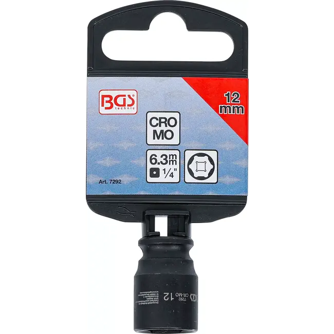 BGS Kracht Dopsleuteldop zeskant - 1/4" - 12 mm