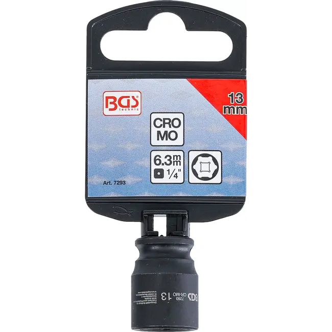 BGS Kracht Dopsleuteldop zeskant - 1/4" - 13 mm