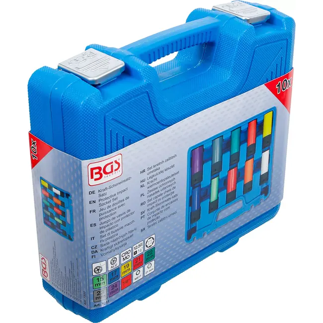 BGS Kracht wielmoerdopsleutelset - 1/2" - 15 - 24 mm en speciale wielschroeven - 10 delig