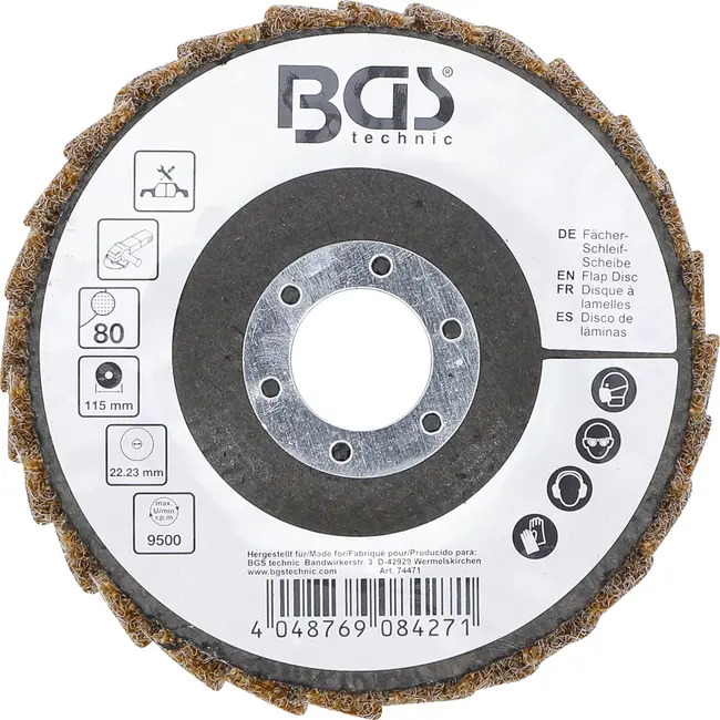 BGS Lamellenslijpschijf - Vlies - Ø 115 mm - korrel 80