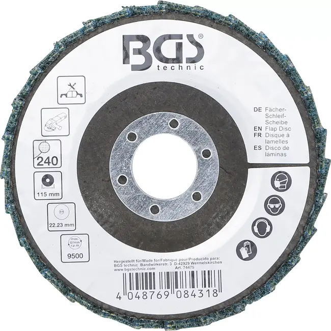 BGS Lamellenslijpschijf - Vlies - Ø 115 mm - korrel 240