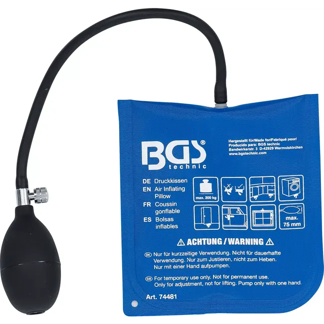 BGS Drukluchtkussen - met handpomp - vierkant - 165 x 150 mm