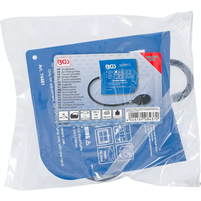 BGS Drukluchtkussen - met handpomp - vierkant - 165 x 150 mm