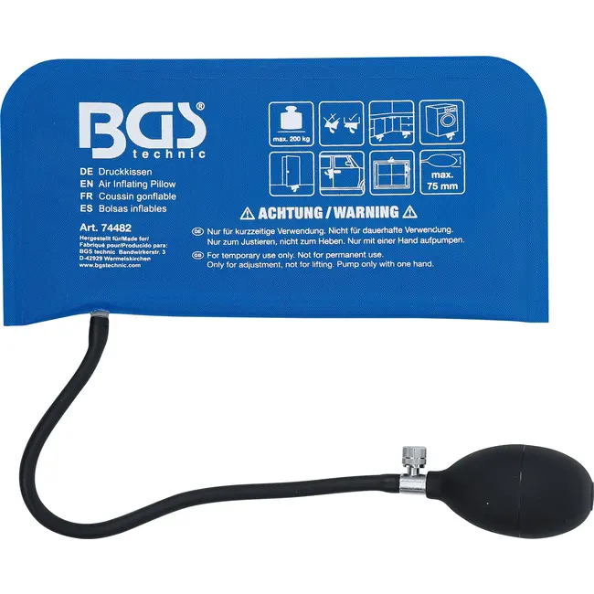 BGS Drukluchtkussen - met handpomp - rechthoekig - 270 x 135 mm