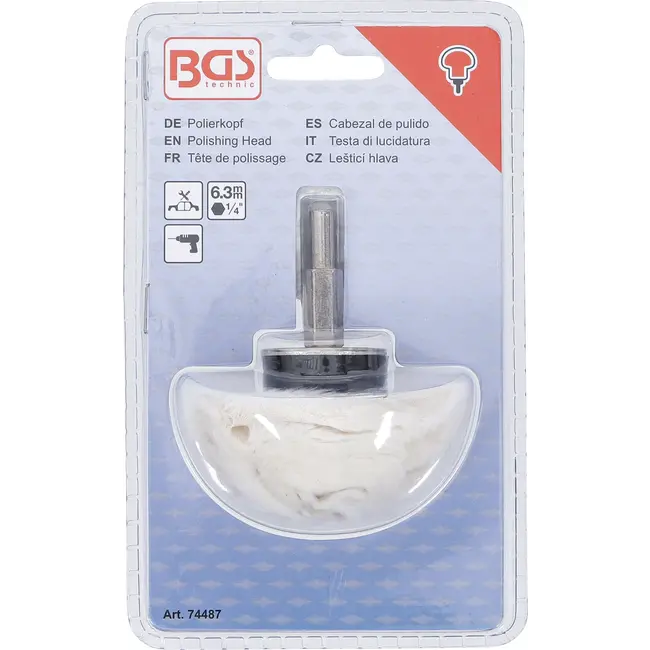 BGS Polijstkop - paddestoelvorm - aandrijving buitenzeskant, 1/4"