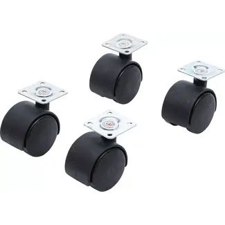 BGS Do it yourself Dubbele zwenkwielenset - Ø 40 mm - 4 delig