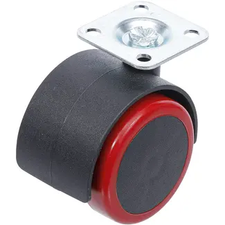BGS Zwenk-duowiel - rood/zwart - 50 mm BGS Zwenk-duowiel - rood/zwart - 50 mm