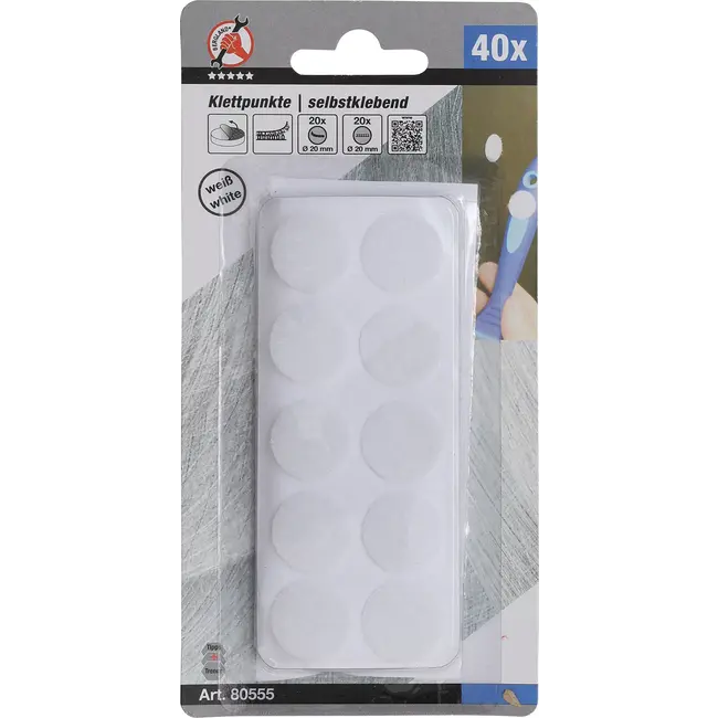 BGS Klitpunten - zelfklevend - wit - 40 delig