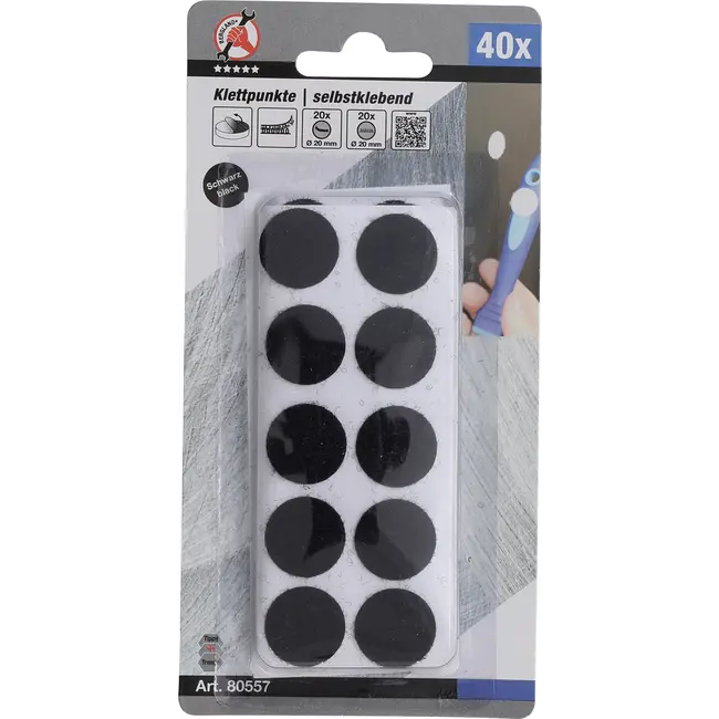 BGS Klitpunten - zelfklevend - zwart - 40 delig