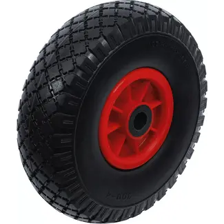 BGS Wiel voor steekwagen / kar - PU, rood/zwart - 260 mm