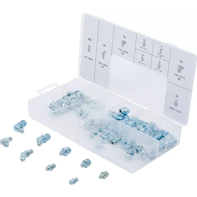 BGS Assortiment smeernippels - metrisch / inches - 70 delig