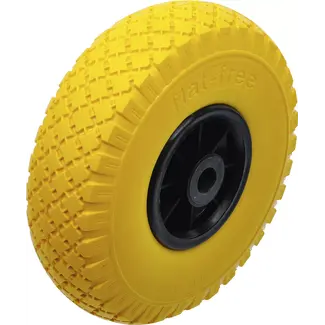 BGS Wiel voor steekwagen / kar - PU, geel/zwart - 260 mm
