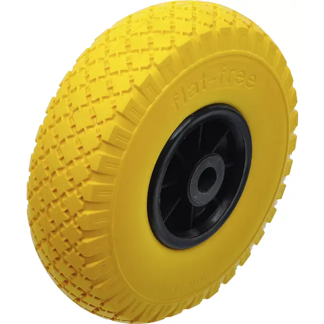 BGS Wiel voor steekwagen / kar - PU, geel/zwart - 260 mm