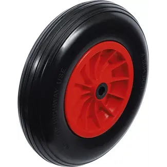 BGS Kruiwagenwiel - PU, rood/zwart - 400 mm