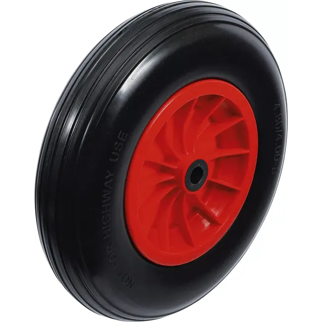 BGS Kruiwagenwiel - PU, rood/zwart - 400 mm
