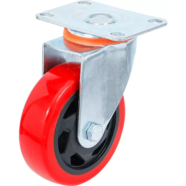 BGS Zwenkwiel - rood/zwart - Ø 100 mm
