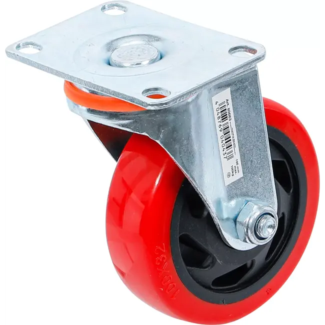 BGS Zwenkwiel - rood/zwart - Ø 100 mm