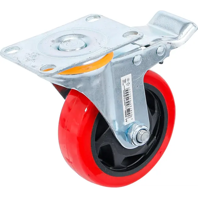 BGS Zwenkwiel met rem - rood/zwart - Ø 100 mm