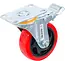 BGS Zwenkwiel met rem - rood/zwart - Ø 100 mm