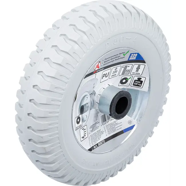 BGS Wiel voor steekwagen / kar - PU, grijs - 220 mm