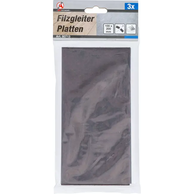 BGS Viltglijder - platen - bruin - 100 x 200 mm - 3 delig