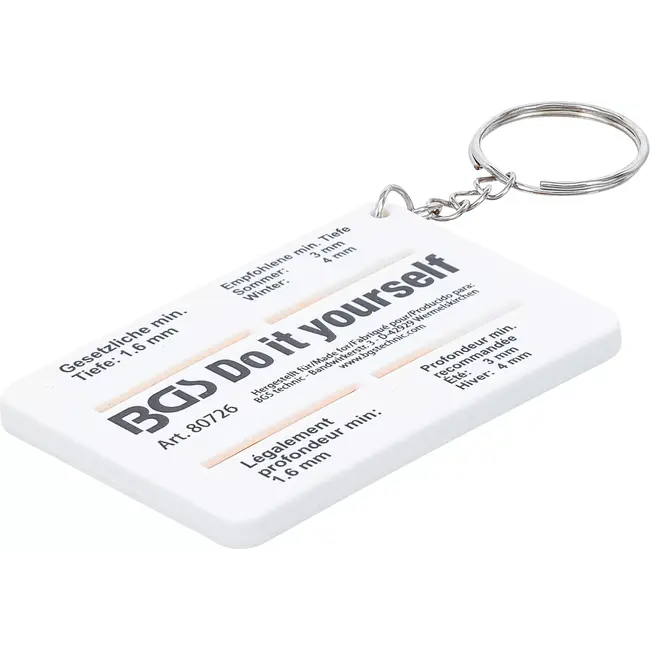 BGS Profieldieptemeter - met sleutelhanger - 0 - 20 mm