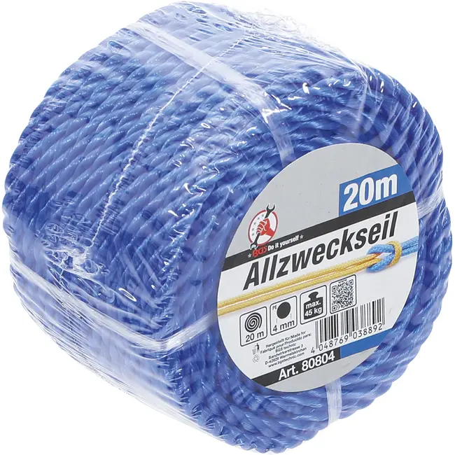 BGS Kunststof touw / algemeen gebruik - 4 mm x 20 m - blauw