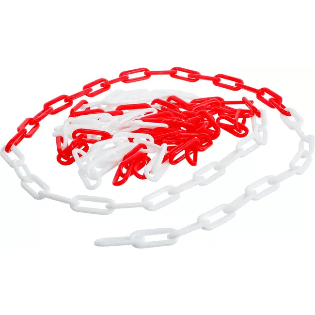 BGS Versperringsketting - rood - wit - Kunststof - 5 meter