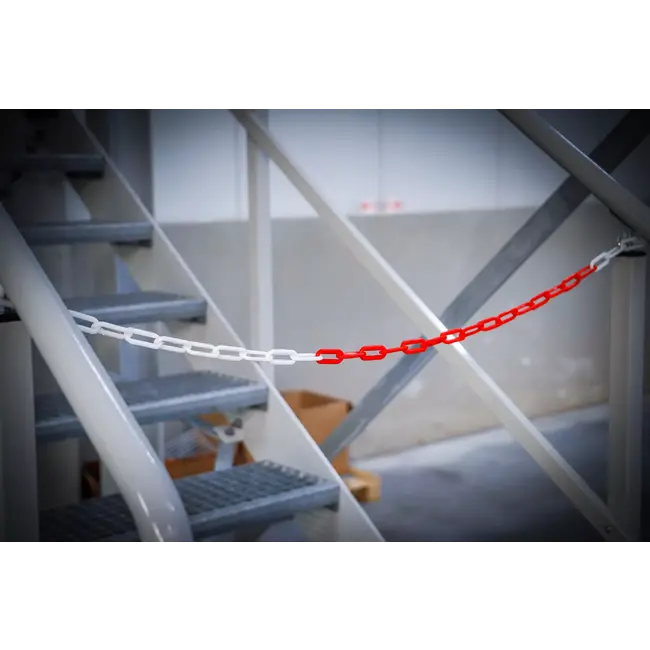 BGS Versperringsketting - rood - wit - Kunststof - 5 meter