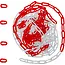 BGS Versperringsketting - rood / wit - 4 karabijnhaken - kunststof - 7,5 m