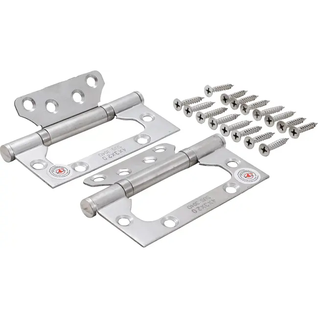 BGS Scharnierset - RVS - voor ruimtebesparende inbouw - 100 x 50 mm - 2 delig