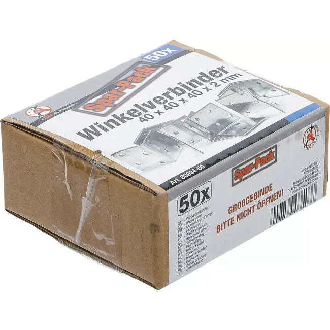 BGS Hoekverbinder - 40 x 40 x 40 x 2 mm - 50 stuks