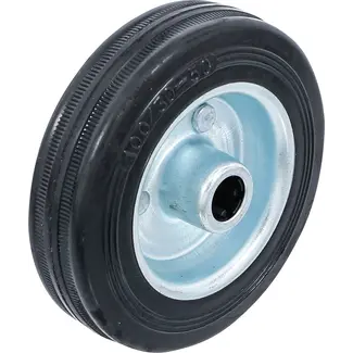 BGS Vol rubberen wiel - stalen velg - 100 mm