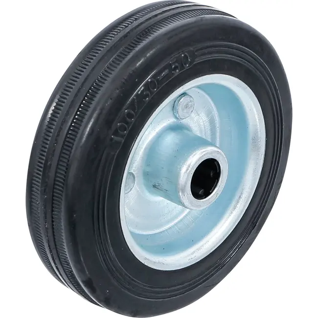 BGS Vol rubberen wiel - stalen velg - 100 mm