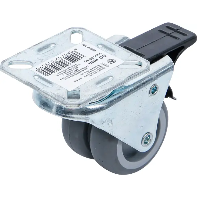 BGS Dubbel zwenkwiel - met rem - Ø 50 mm