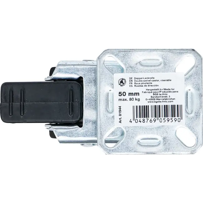 BGS Dubbel zwenkwiel - met rem - Ø 50 mm