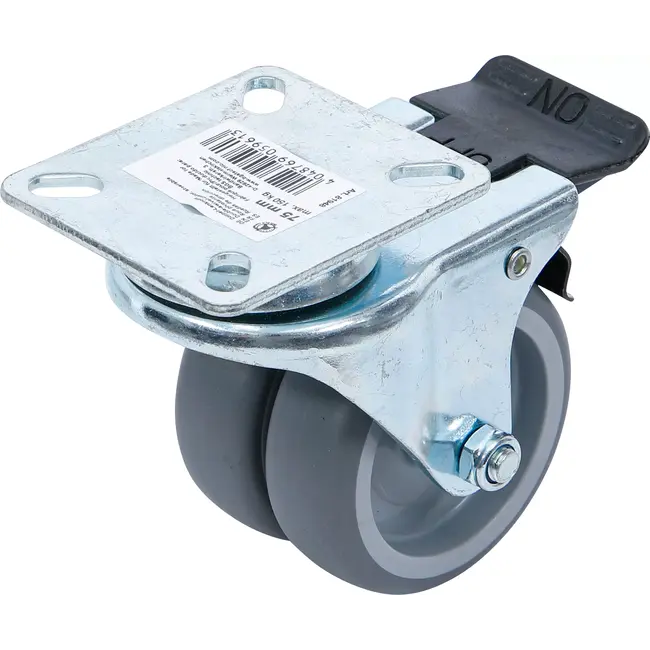 BGS Dubbel zwenkwiel - met rem - Ø 75 mm