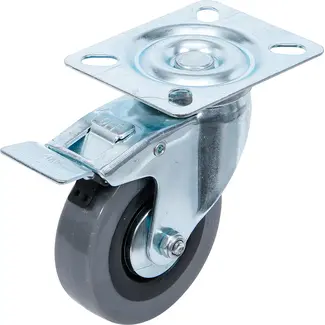 BGS technic Zwenkwiel met rem - met schroefplaat - Ø 75 mm