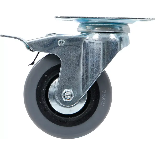 BGS Zwenkwiel met rem - met schroefplaat - Ø 75 mm