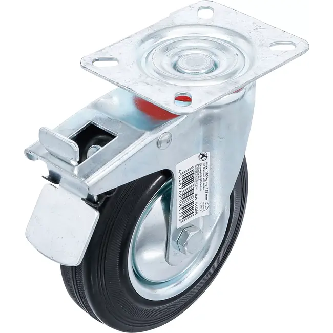 BGS Zwenkwiel met rem - met schroefplaat - Ø 125 mm