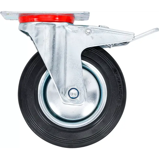 BGS Zwenkwiel met rem - met schroefplaat - Ø 125 mm