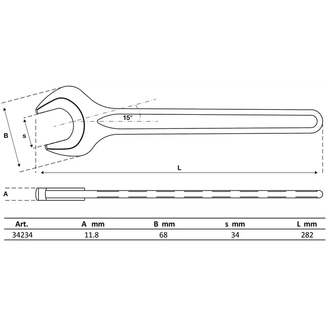 BGS Machinesleutel - DIN 894 - 34 mm