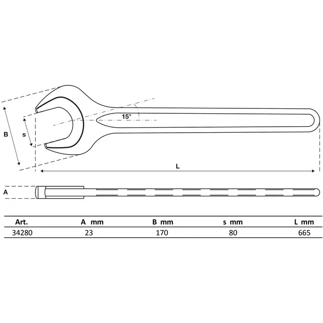 BGS Machinesleutel - DIN 894 - 80 mm