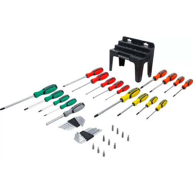 BGS Schroevendraaierset - met bitset - in kunststof standaard - 44 delig